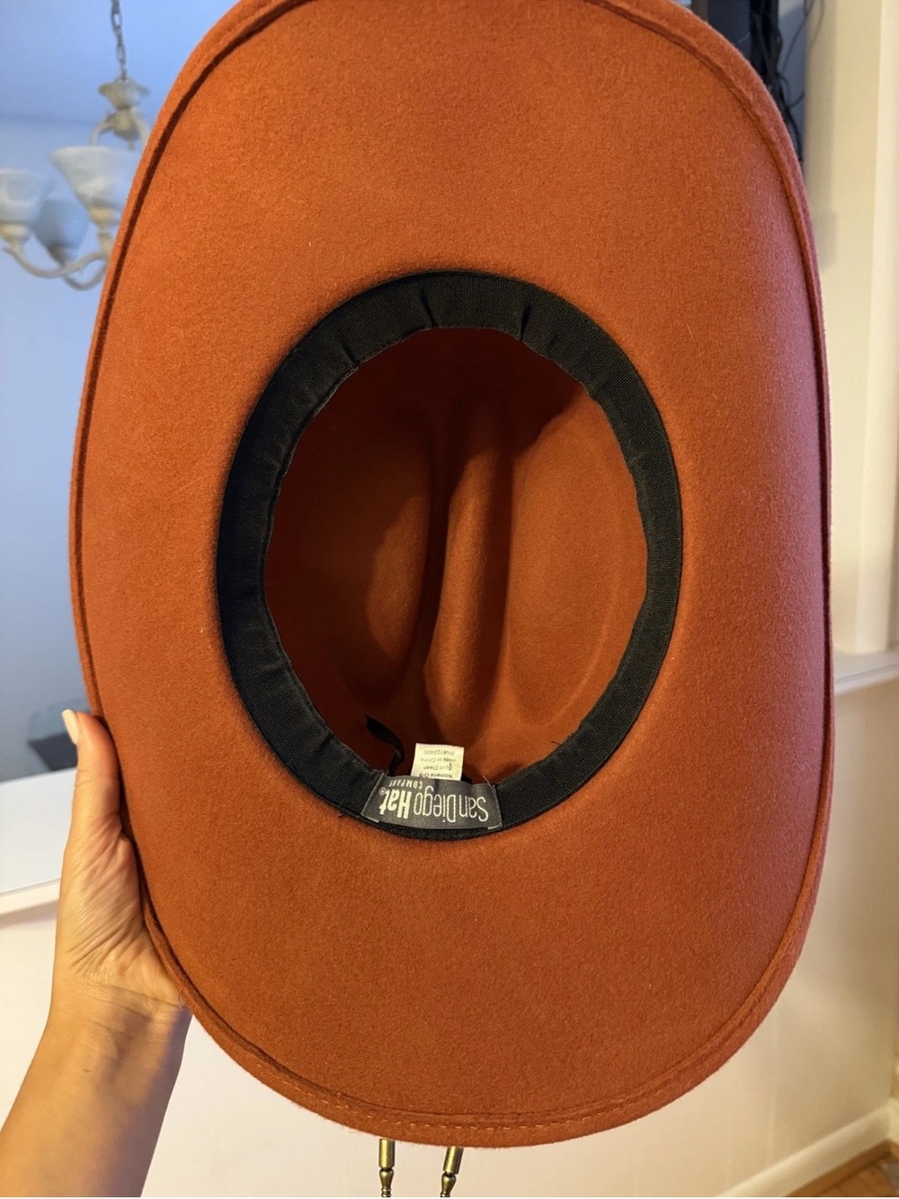San Diego Hat Company Rust Brown Felt Cowboy Hat with Black Sweatband - Picture 4 of 7